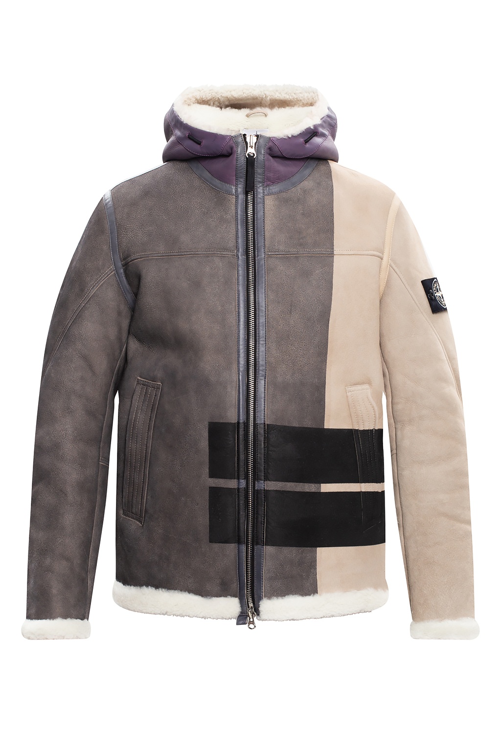 Sheepskin clearance hooded jacket